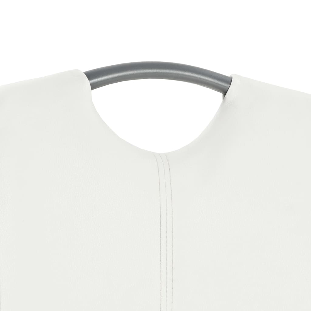 Eetkamerstoel – Stoel – Zitschair – Eettafelstoel – Bijzetstoel – Kunstleer Bekleding – Stevig Stalen Frame – Set Van 4 – Wit