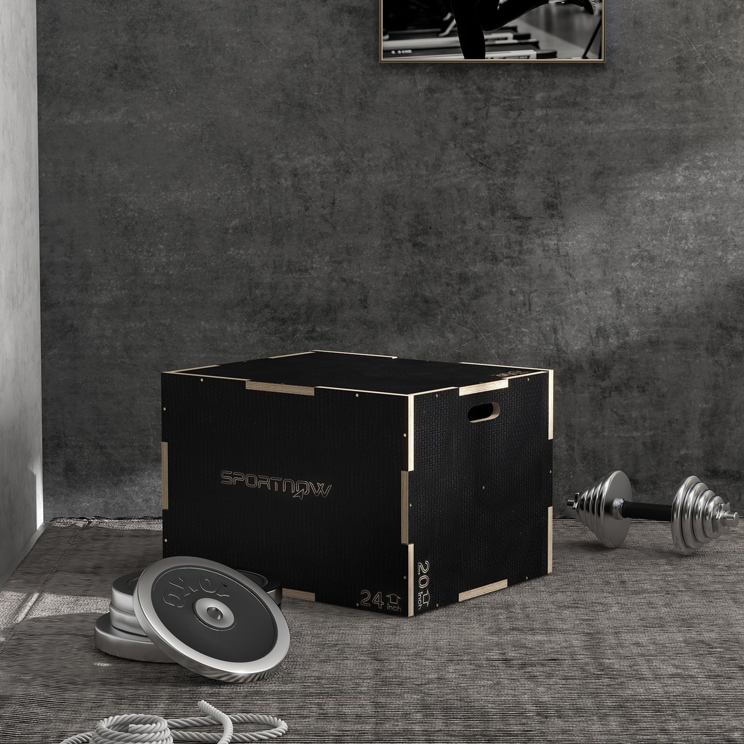 Plyobox – Box Jump – Springbox – Trainingsbox – Plyometrische Box – Hout – 3 Hoogtes 51/61/76 cm – Zwart – Stevig & Duurzaam