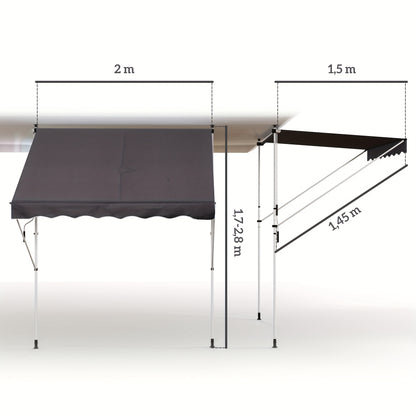Zonneschermclips – Luifelclips – Schaduwdoekklemmen – Balkonclips – Terrasclips – Verstelbaar – Aluminium Grijs – Geschikt voor 200x150 cm Luifels