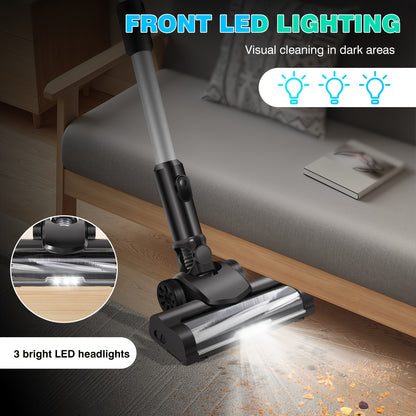 Robuuste Draadloze Steelstofzuiger – 15 kPa Zuigkracht, Zelfstandig Staand Ontwerp – Lichtgewicht Cordless Vacuum voor Houten Vloeren, Tapijt, Auto & Huisdierenhaar