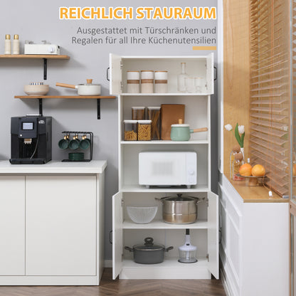 Keukenkast – Keukenbuffet – Opbergkast – Keukenkastje – Wit Zwart – Landelijke Stijl – Ruimtebesparend 170x70x40 cm