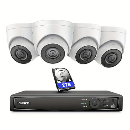 Beveiligingscamera Set – Camerabewaking – CCTV Systeem – Bewakingscamera – IP Camera – 8-kanaals PoE Installatie – 3K 6MP Resolutie Met Mens- & Voertuigdetectie – Inclusief 2TB Opslag