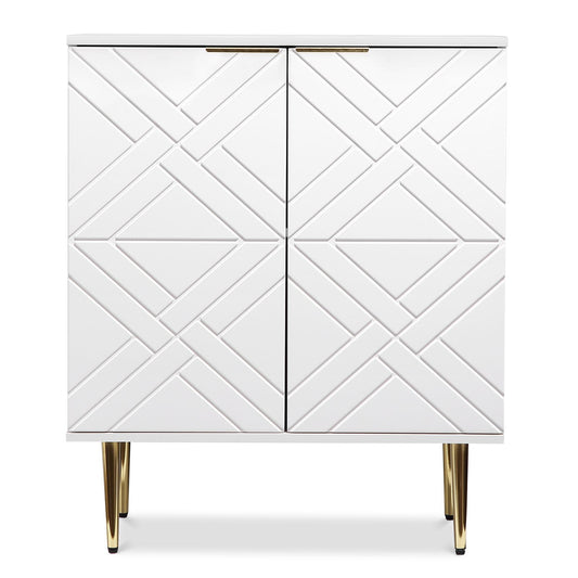 Sideboard – Dressoir – Buffetkast – Opbergkast – Witte Kast – Warm Wit – Verstelbare Planken – Compact Design