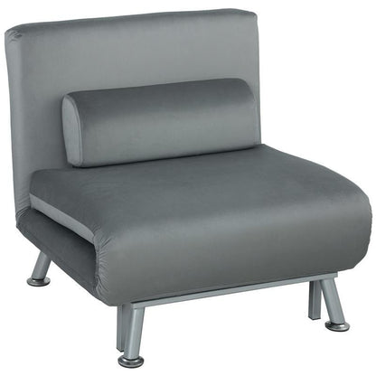 Multifunctional Folding Bed Chair with Adjustable Backrest & Bed-like Sleeping Mode - Convertible Sofa Bed for s, Space-Saving Modern Gray Upholstery (Plastic/Wood/Metal Frame) - Easy Assembly, Ideal for Small Apartments
