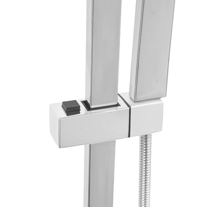 Douchekop – Regendouche – Hoofddouche – Handdouche – Doucheset – Thermostatisch – 30 cm Vierkant – Messing & Roestvrij Staal – Constante Watertemperatuur – Compacte Wandmontage