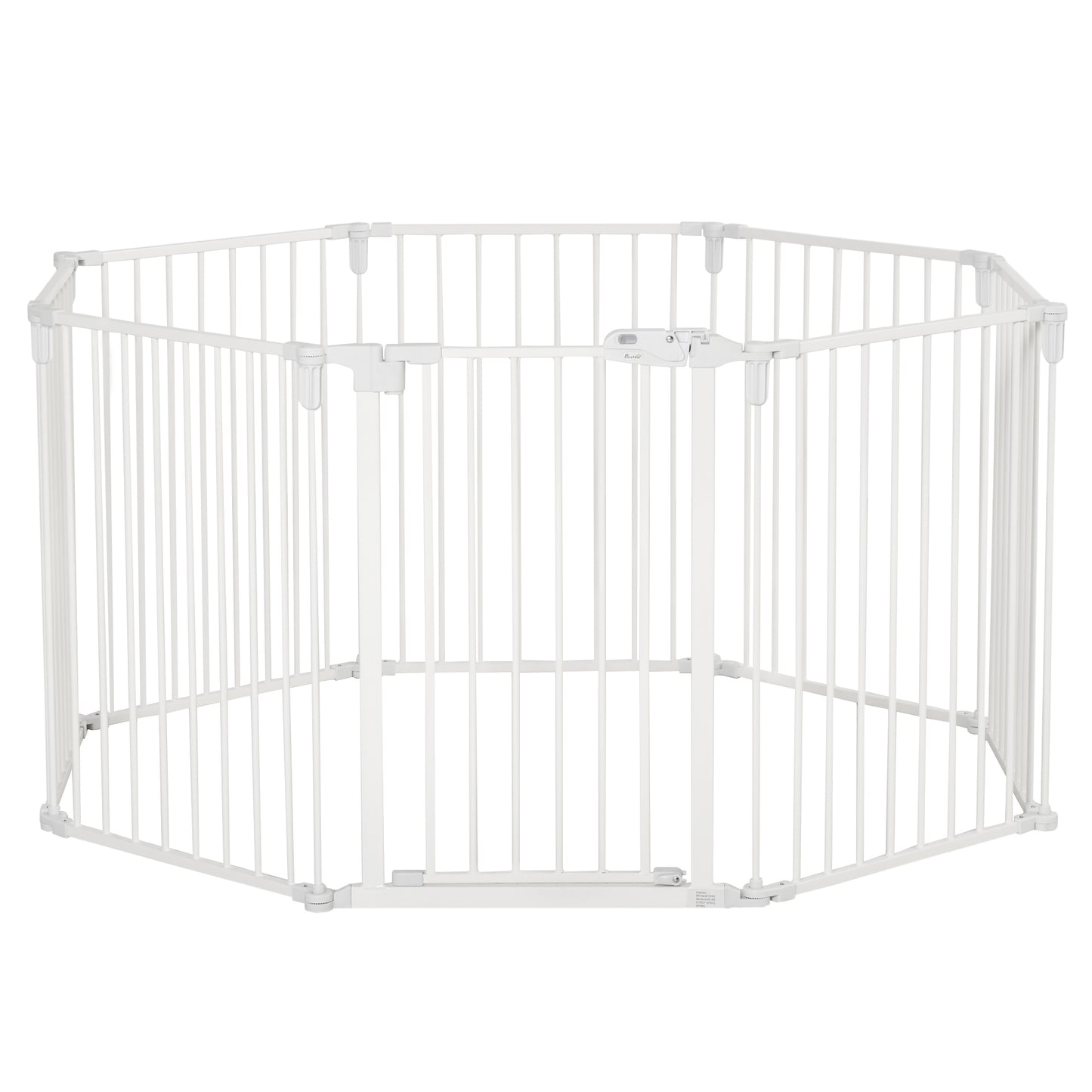 Hondenren – Puppyren – Dierenren – Hondenkennel – Speelren – Wit Gelakt Metaal – 8 Panelen 60x76 cm – Met Veilig Deurtje & Opvouwbaar