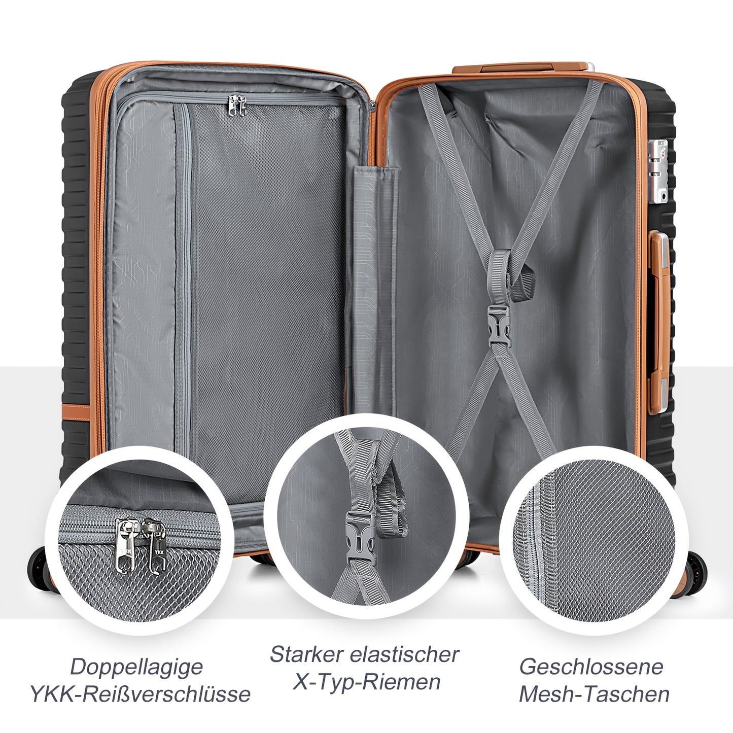 Hardschalige Kofferset – Reiskoffer – Suitcase – Bagage – Cabin Bag – Lichtgewicht ABS Materiaal – 20/24/28 Inch – Roze Variant