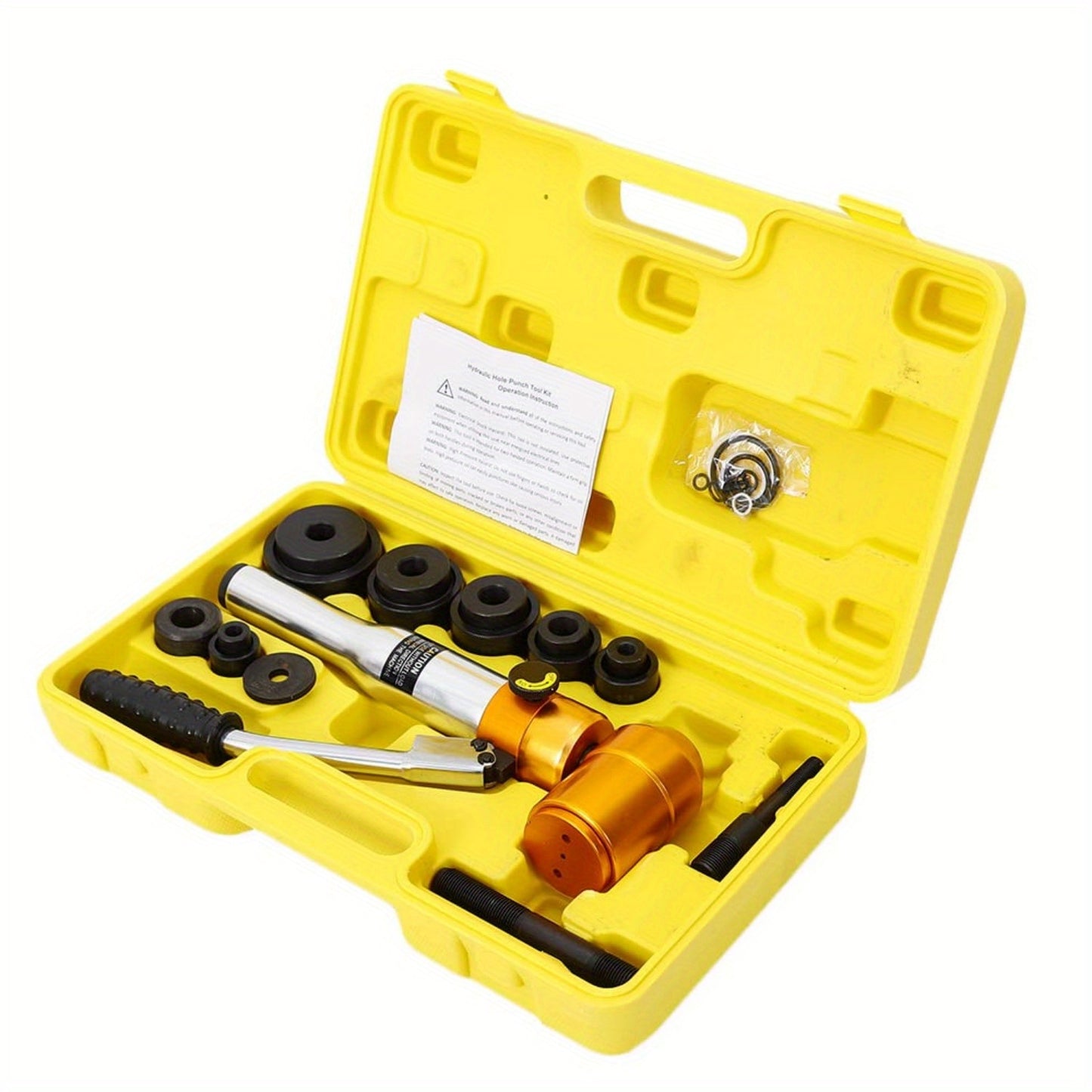 Hydraulische Handstans – Metaalpen – Staalplatenstans – Buispons – Gatpons – 6 Stansmaten 22,5-60,8 mm – 90 kN Handmatige Kracht Zonder Elektriciteit
