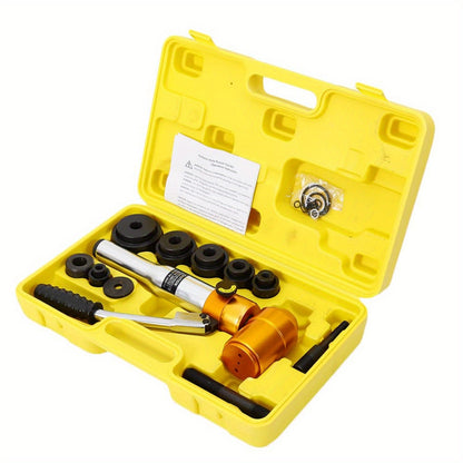 Hydraulische Handstans – Metaalpen – Staalplatenstans – Buispons – Gatpons – 6 Stansmaten 22,5-60,8 mm – 90 kN Handmatige Kracht Zonder Elektriciteit