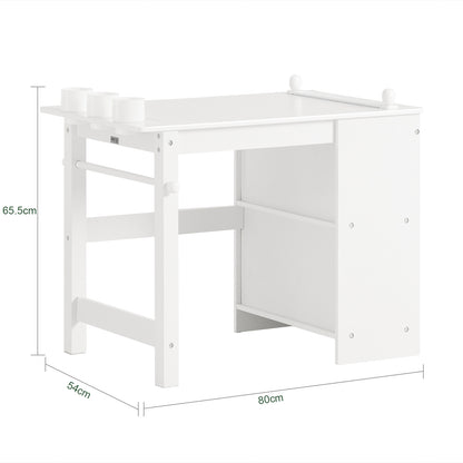 Kinderbureau Set – Kinderbureau Met Stoel – Kindertafel – Kindertafel Met Stoel – Kinderwerkplek – MDF En Grenenhout – Met Opbergruimte En Ergonomische Rugleuning