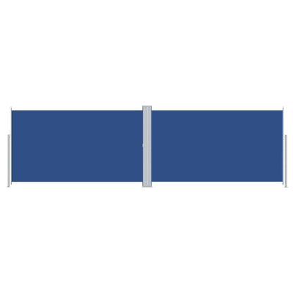 Retractable Windshield 180x600cm Blue Removable Temporary Outdoor Privacy Screen - 81- Light Blocking Fabric, Weather-Resistant with Easy Installation for Patio, Balcony, Garden & Poolside, Patio Decor, Balcony Cover, Flexibl