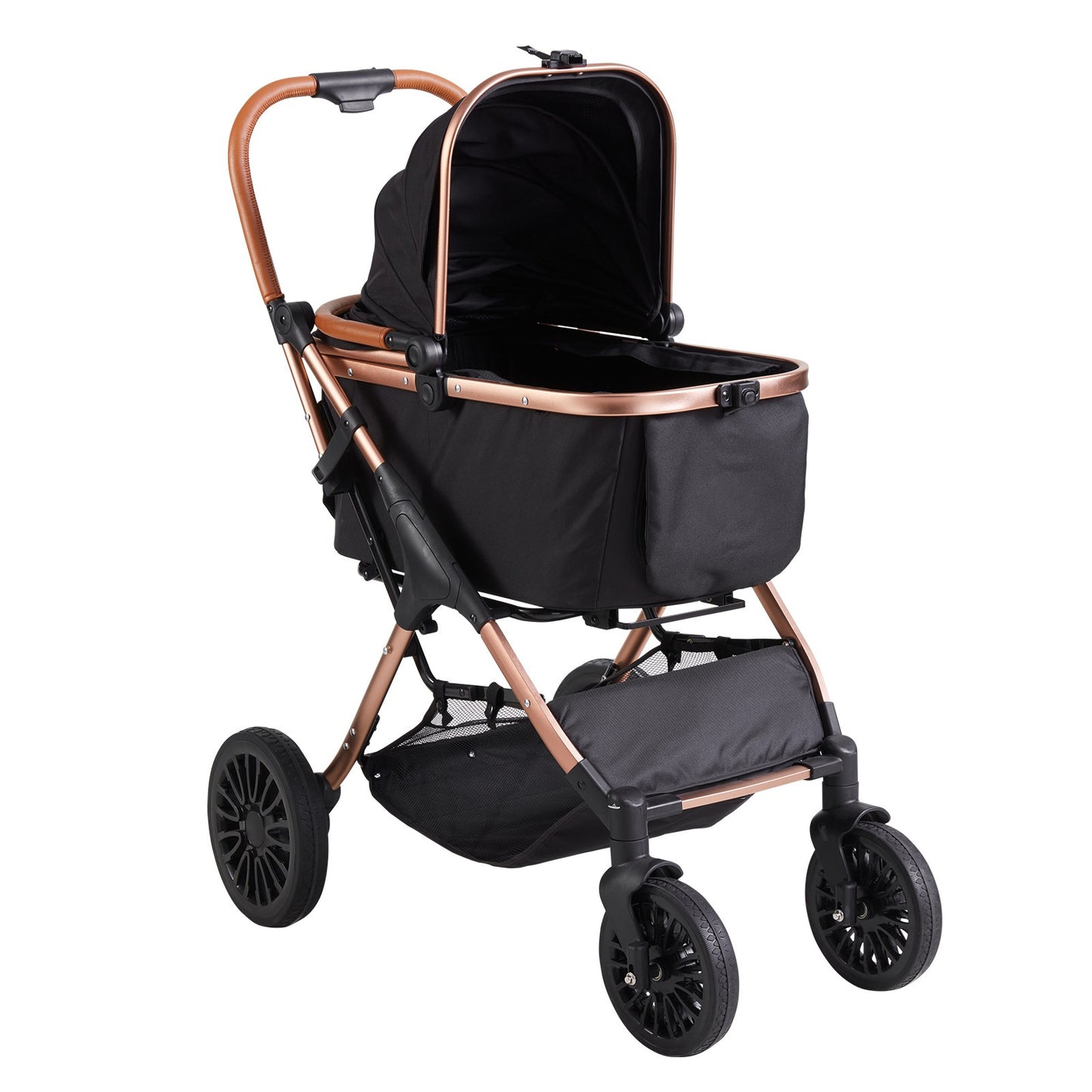 Hondenwagen – Hondenbuggy – Dierenwagen – Huisdierwagen – Pupwagen – Geschikt Tot 30 Kg – Afneembare Draagmand Met Zacht Kussen