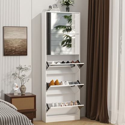 Schoenenkast – Schoenenrek – Schoenenopberger – Halkast – Schoenenbank – Spiegeldeur – Ruimtebesparend Design – Hout