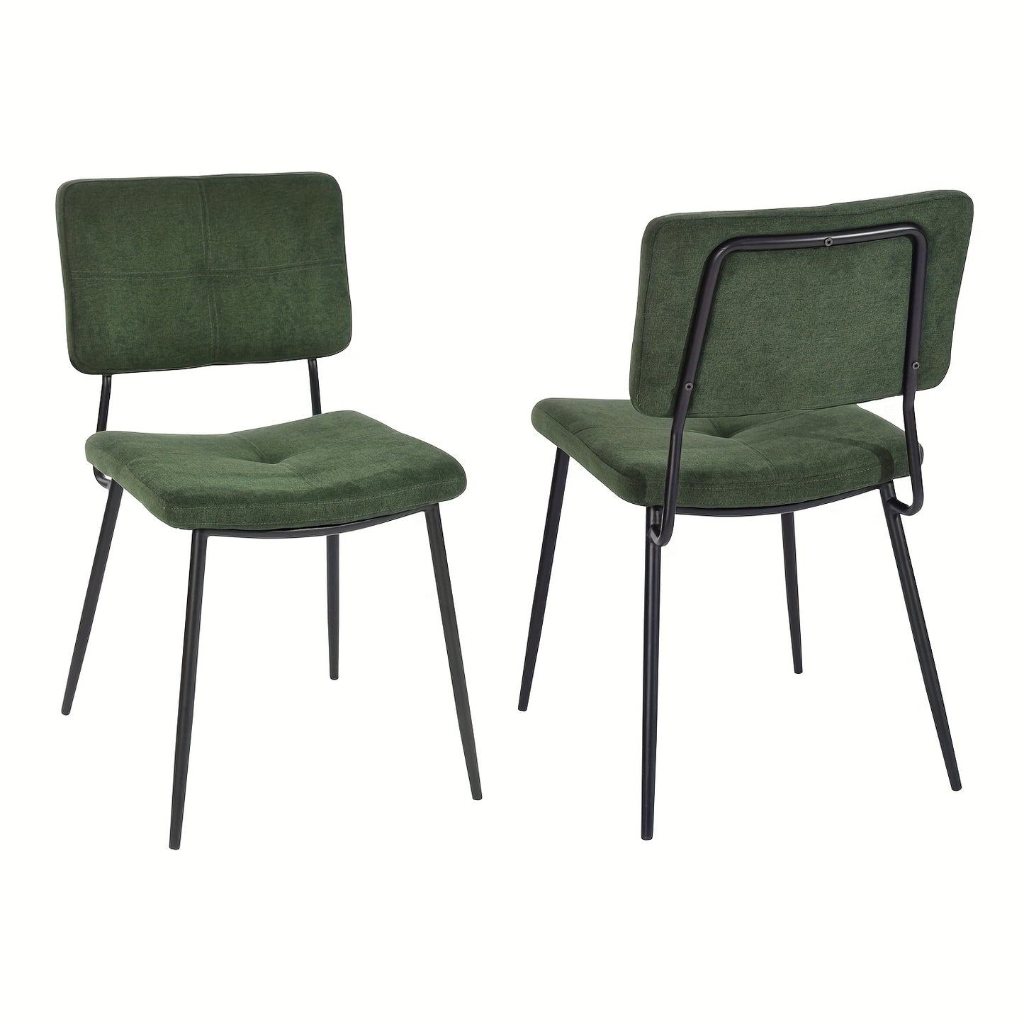 Retro Eetkamerstoelen – Stoel – Armstoel – Zithoek Stoel – Keukenstoel – Groen – Comfortabel Schuimzitting – Stevig Metalen Frame