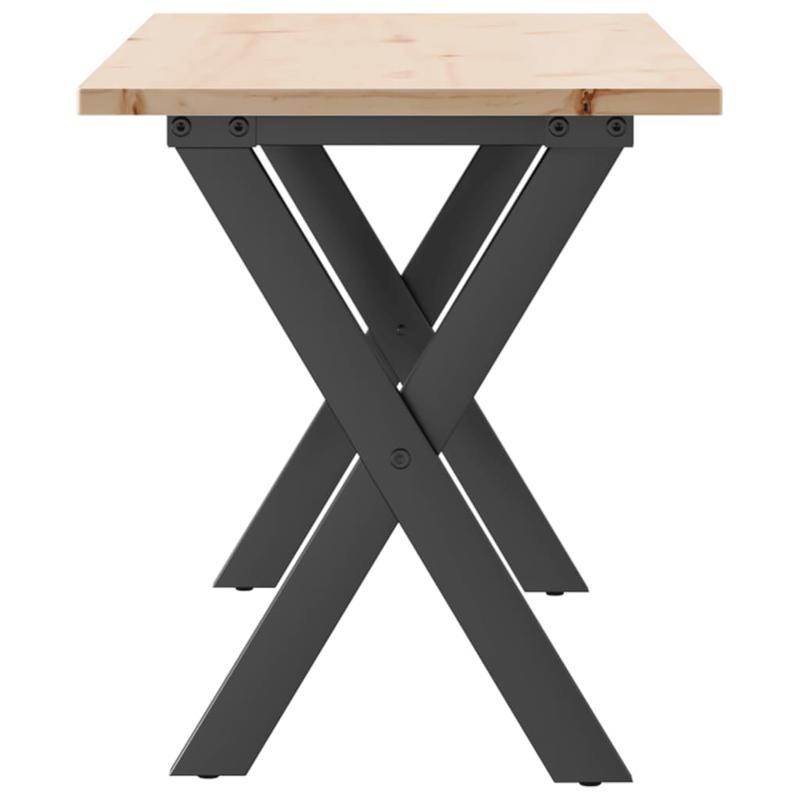 Eettafel – Familietafel – Salontafel – Tafel – Dinertafel – Massief Grenenhout – Stalen X-Frame – 110x40x45 cm – Natuurlijk Design