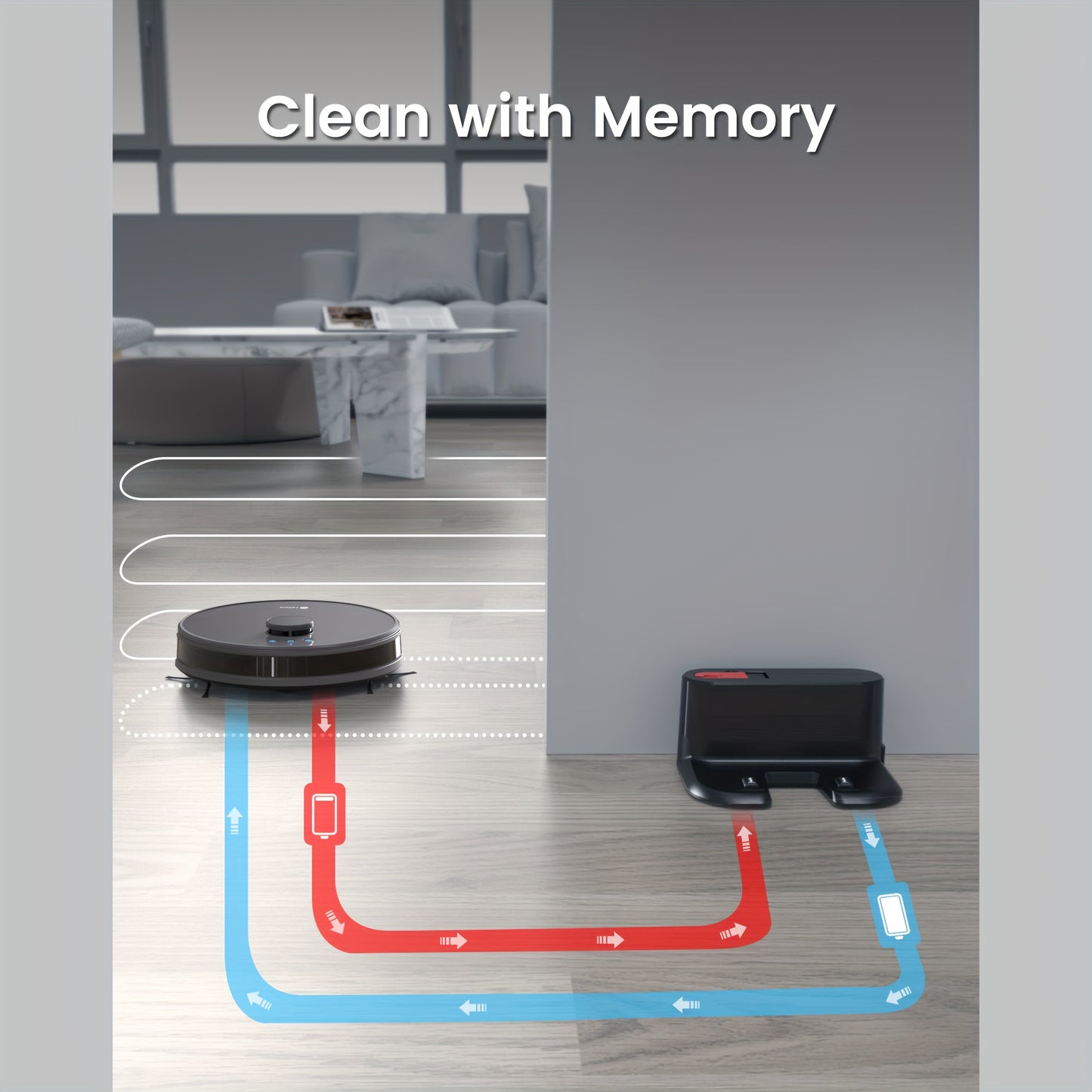 Robotstofzuiger – Robotstofzuiger Met Dweilfunctie – Automatische Stofzuiger – Slimme Vloerreiniger – Wifi Robotstofzuiger – 3200mAh Batterij – 3D Obstakelvermijding