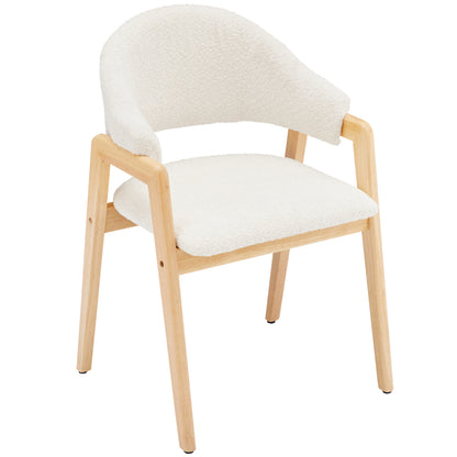 2-Pack High-Quality Faux Fur Chair Covers | Suitable for Dining, Dressing, Ergonomic, Lightweight Luxury, and Curved Back Chairs | White, Modern Style, Solid Back, Wipe Clean Care