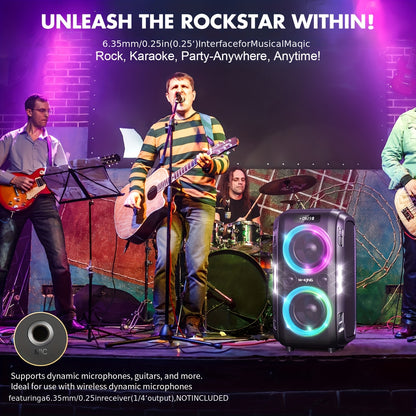 Draagbare Speaker – Bluetooth Speaker – Boombox – Muziekbox – Wireless Speaker – 200W Piekvermogen – 120dB Geluidsdrukniveau
