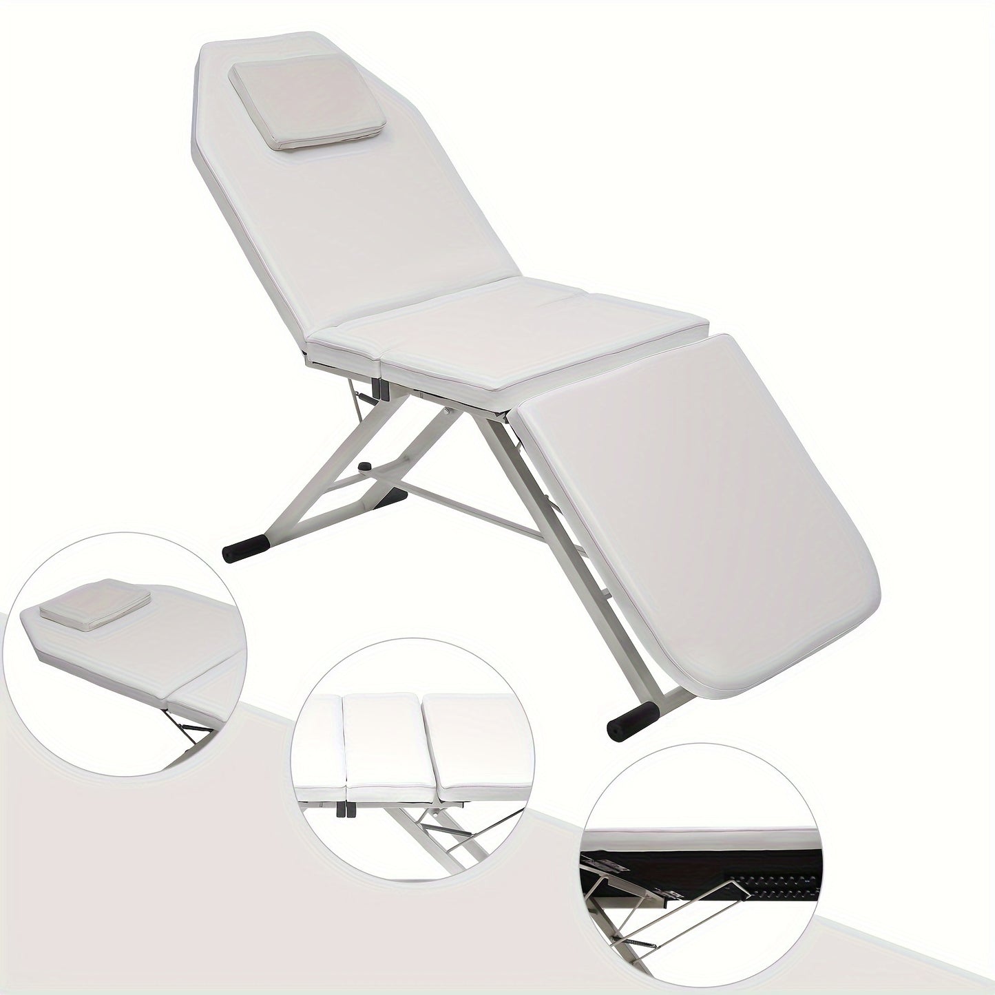 Massagetafel – Behandeltafel – Behandelbank – Massagebed – Beautyligbed – Inklapbaar – Verstelbare 3 Secties – Metaal Frame – Hoogwaardig Schuim