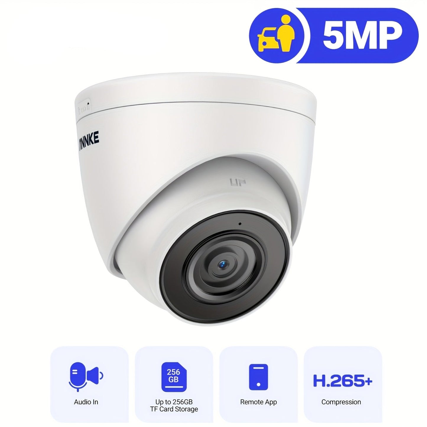 Beveiligingscamera – Bewakingscamera – Buitencamera – Huisbeveiliging – 4K Ultra HD – Dual-Light Nachtzicht 25m – F/1.6 Super Aperture – Weerbestendig Voor Binnen & Buiten