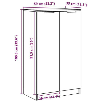 Schoenenkast – Schoenrek – Schoenenopberger – Opbergkast Schoenen – Schoenenkast Wit – Modern Houten Design – Ruime Opbergruimte 59x35x100cm