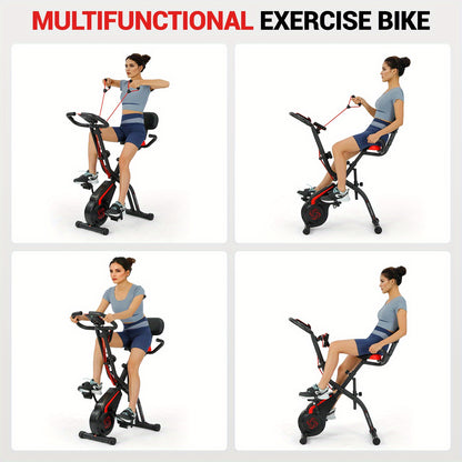 Hometrainer – Fitnessfiets – Indoorfiets – Spinningfiets – Fietstrainer – Inklapbaar – Magnetische Weerstand – Riemaandrijving – Comfortabel Met Rugsteun – Compact Opbergbaar