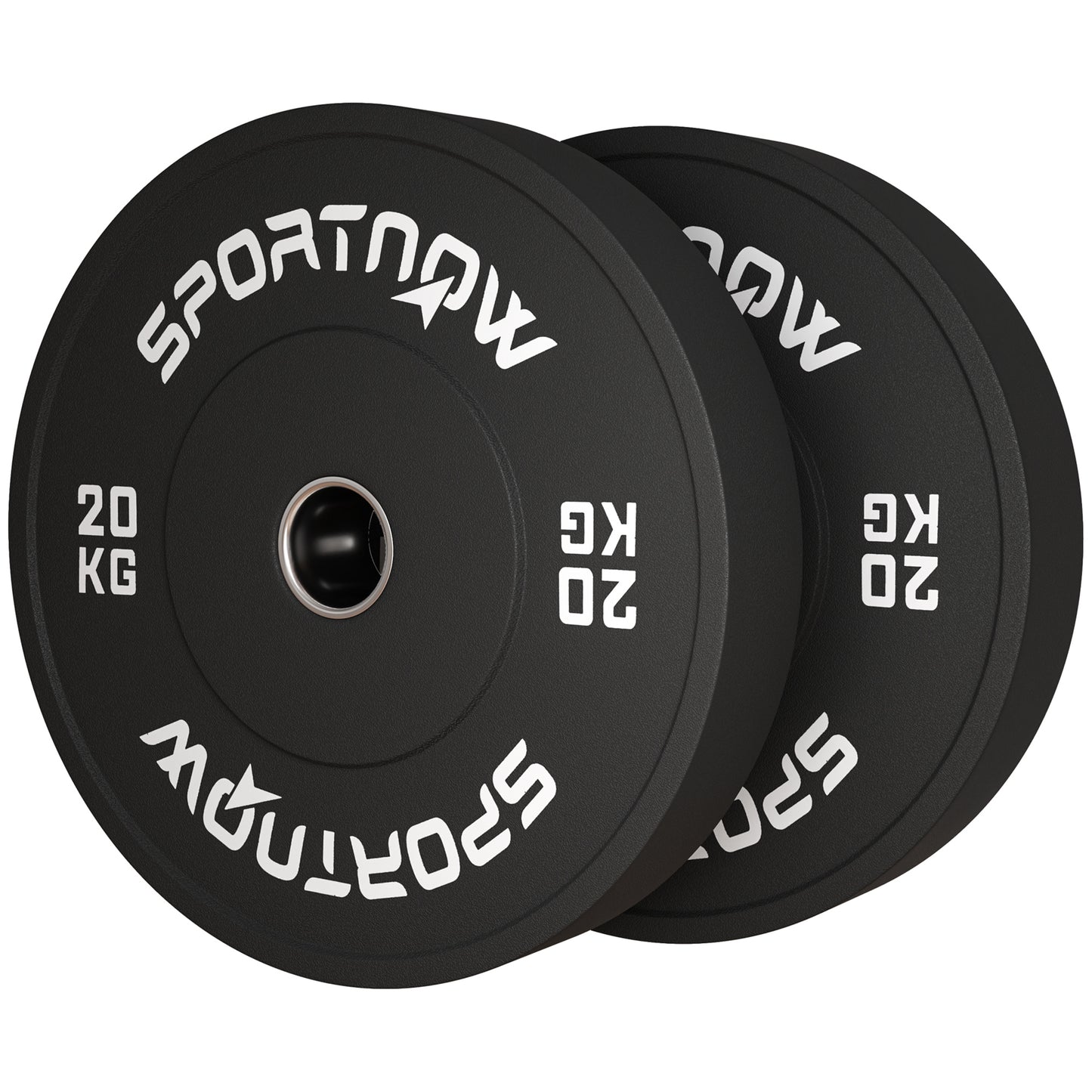 Gewichtsschijven – Halterschijven – Gewicht Platen – Haltergewichten – Gewicht Schijven – Olympische Standaard – Rubberen Coating – 2 x 20 kg – Zwart