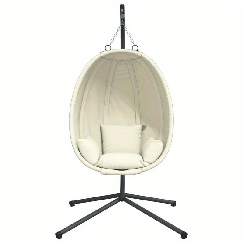 Hangstoel – Eivormige Hangstoel – Buitenstoel – Tuinstoel – Balkonstoel – Weerbestendig Staal – Ergonomisch Comfort - QUORE