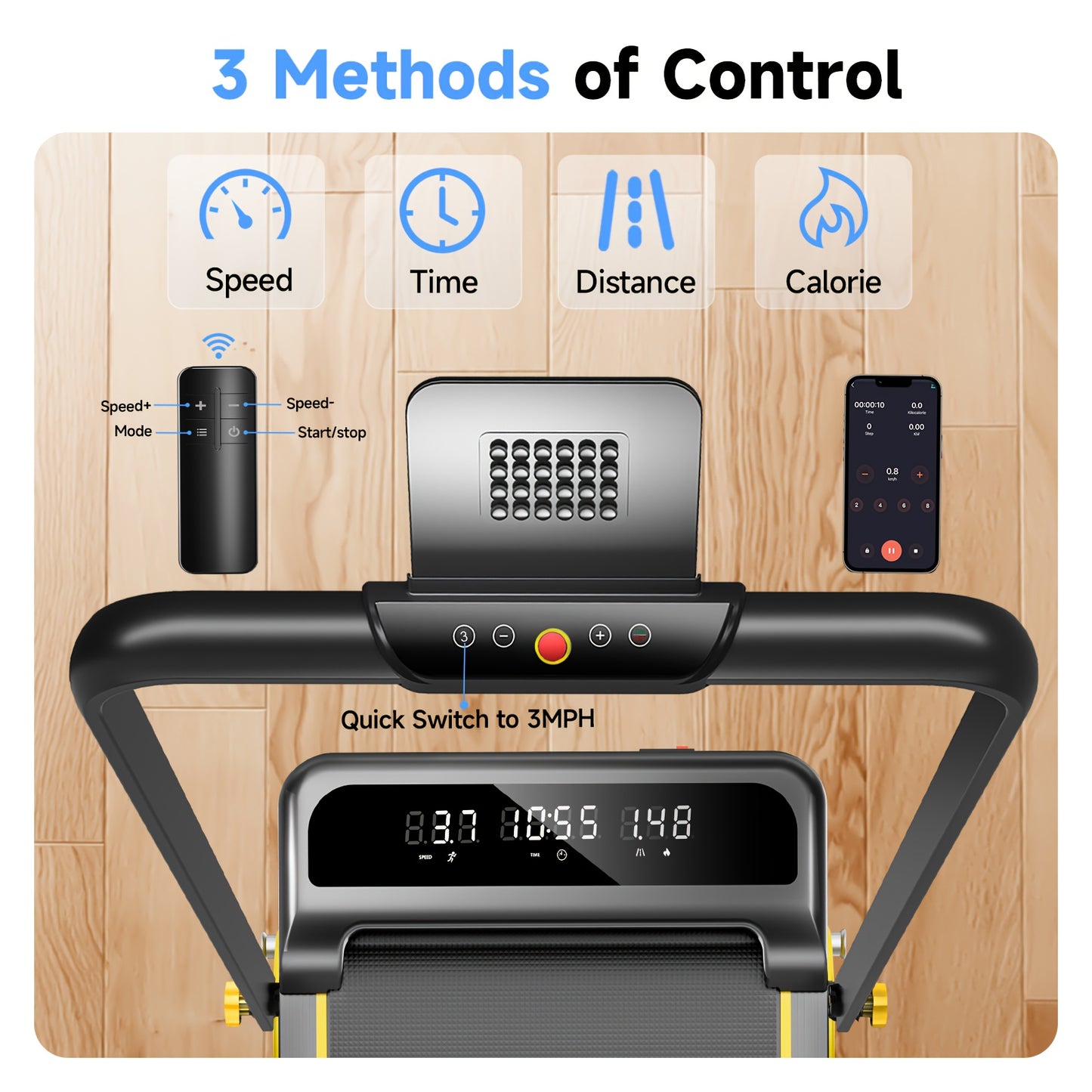 Loopband – Wandelband – Walking Pad – Treadmill – Loopband Inklapbaar – 3 Niveau Helling – Draagkracht Tot 136 kg