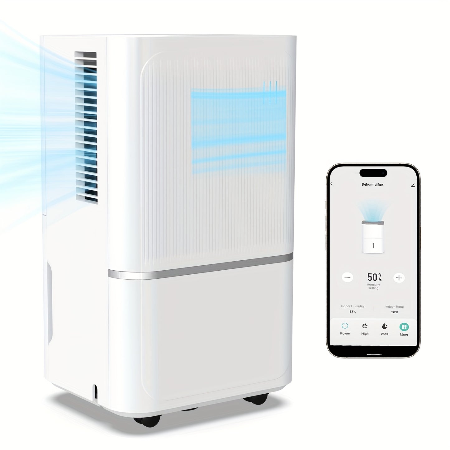 Luchtontvochtiger – Ontvochtiger – Dehumidifier – Vochtvreter – Vochtopnemer – 14L per dag – Wifi & Digitaal Vochtigheidsdisplay