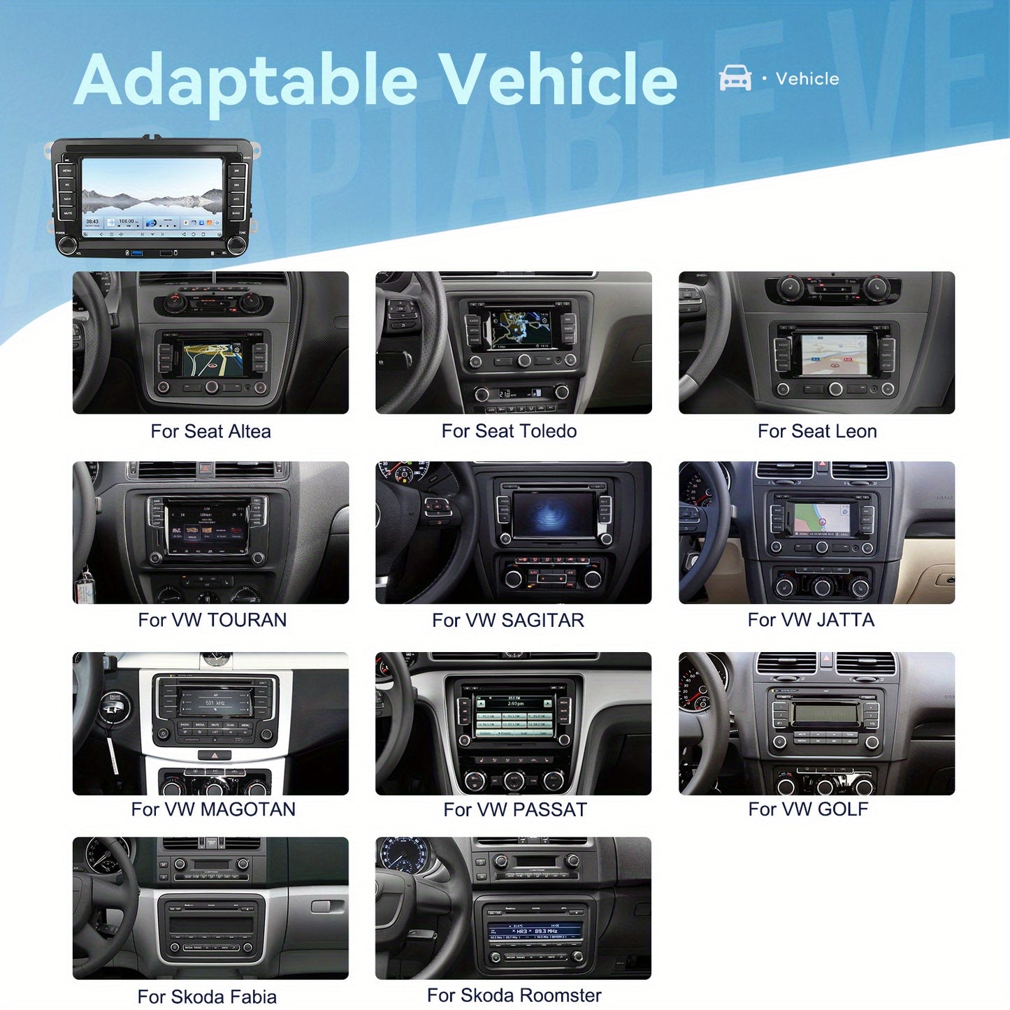 Android Autoradio – Multimedia Speler – Navigatiesysteem – Touchscreen Radio – CarPlay Auto Connect – 7 Inch HD IPS Scherm – Draadloze CarPlay & Android Auto – 4GB RAM 64GB Opslag