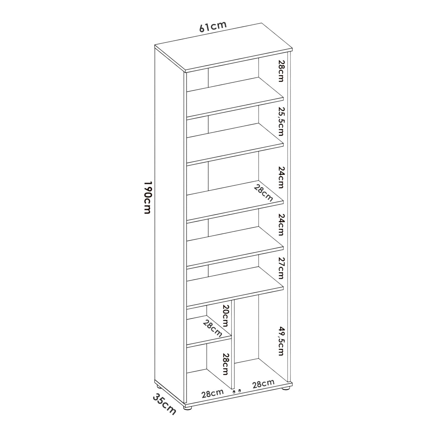Multifunctionele Kast – Opbergkast – Schoenenkast – Garderobekast – Bijkeukenkast – Rovere – Verstelbare Planken – Kras- en Waterbestendig Melamine