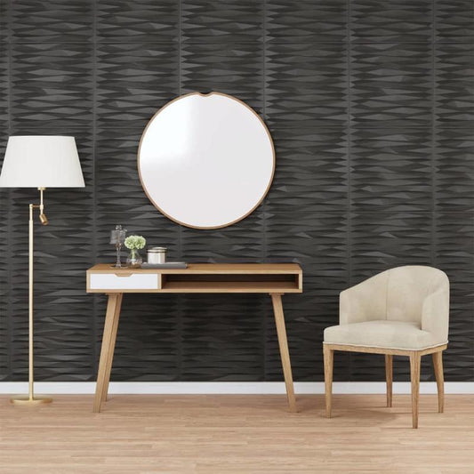 48pcs Wall Panels Stone 12 M² 50X50 Cm XPS Black