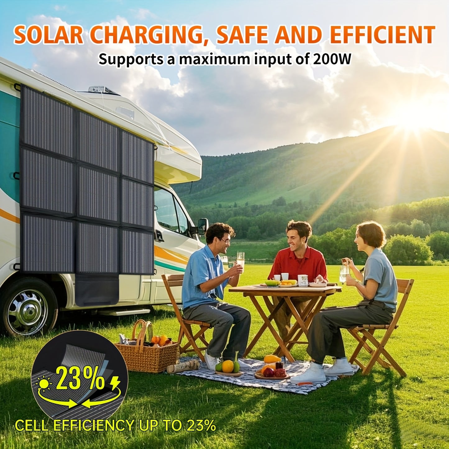 Draagbaar Zonnepaneel – Opvouwbaar Solar Paneel – Mobiel Zonne-energie Systeem – Camping Zonnepaneel – 400W Vermogen – Monokristallijn Met 22,5% Rendement - QUORE