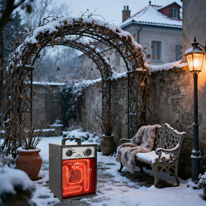 Terrasverwarmer – Tuinverwarming – Terras Heater – Elektrische Kachel – Buitenshuis Verwarming – 5000W Vermogen – Draagbaar Vrijstaand Ontwerp