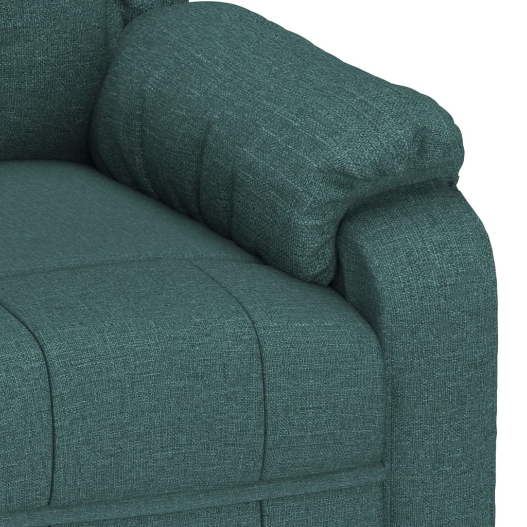 Verstelbare Fauteuil – Relaxstoel – Lounge Stoel – Leunstoel – Zithoek Stoel – Donkergroen – 3-standen Verstelbare Rugleuning en Voetsteun – Ademend en Onderhoudsvriendelijk Stofmateriaal