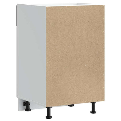 Keukenonderkast – Keukenkast – Opbergkast – Onderkast – Basis Meubel – Zwart Houten Fineer – Compact 50x46x81,5 cm – Verstelbare Pootjes & 65 kg Draagkracht