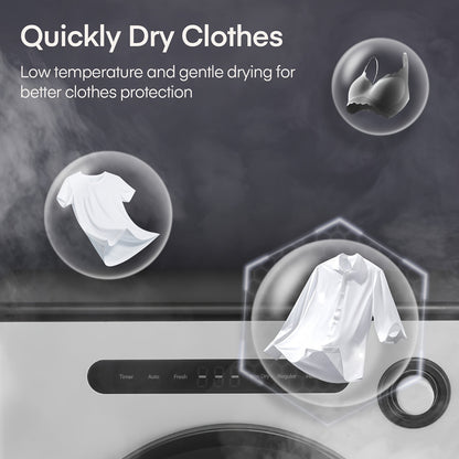 Wasdroger – Tumble Dryer – Ventilatiedroger – Droogkast – Compacte Droger – 4 kg – 6 Automatische Programma’s – Smart Drying System – Dubbele Temperatuurbeveiliging – Stapelbaar