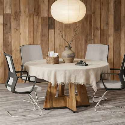 Ronde Eettafel – Eettafel Rond – Keukentafel – Tafel Voor 4 Personen – Landelijke Tafel – Ø 120 cm – Houten Constructie – Volledig Gemonteerd