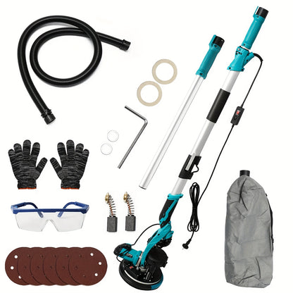 Gedeeltenschuurmachine – Drywall Sander – Wand- en Vloerschuurmachine – Multischuurmachine – Handpalmschuurmachine – Elektrisch – Incl. Stofafzuiging & LED-Verlichting – Verstelbare Opvouwbare Handgreep
