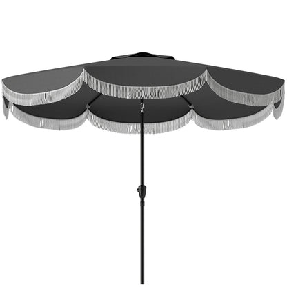 Tuinparasol – Zonnescherm – Buitenparasol – Schaduwdoek – Balkonparasol – Donkergrijs – 2,69 Meter Diameter – UV Bescherming 30+