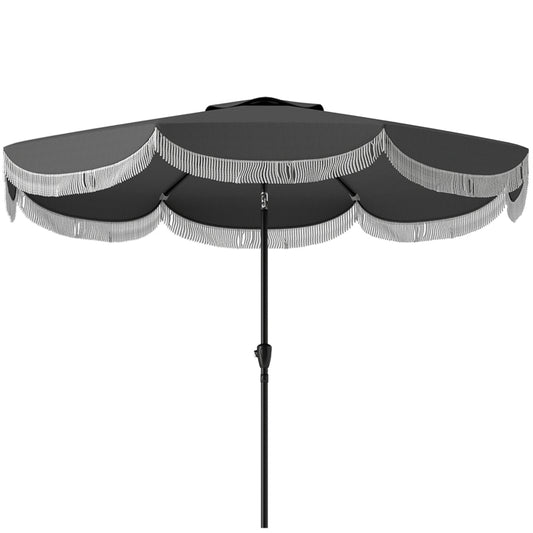 Tuinparasol – Zonnescherm – Buitenparasol – Schaduwdoek – Balkonparasol – Donkergrijs – 2,69 Meter Diameter – UV Bescherming 30+