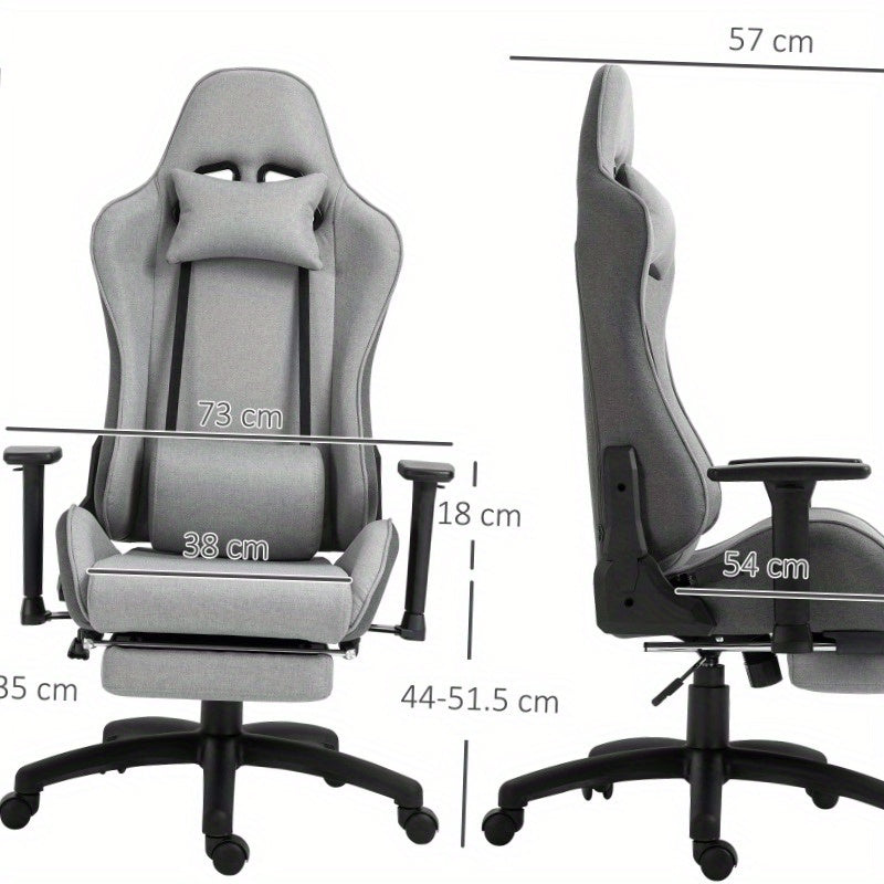 Ergonomische Bureaustoel – Bureaustoel – Kantoorstoel – Werkstoel – Thuiswerkstoel – Verstelbare Armleuningen – Draaifunctie 360° – Hoog Rugontwerp – Stevig Metalen Frame – Grijs