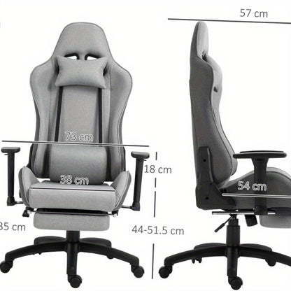 Ergonomische Bureaustoel – Bureaustoel – Kantoorstoel – Werkstoel – Thuiswerkstoel – Verstelbare Armleuningen – Draaifunctie 360° – Hoog Rugontwerp – Stevig Metalen Frame – Grijs