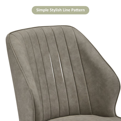 Eetkamerstoel – Stoel – Armstoel – Keukenstoel – Designstoel – Set van 2 – Kunstleer Bekleding – Memory Foam Zitting – Grijs – Metalen Poten – Ergonomisch Comfort