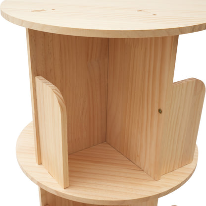 Draaibare Boekenplank – Boekenrek – Boekenkast – Opbergkast – Displayrek – 4 Lagen – 360° Draaibaar – Houten Afwerking