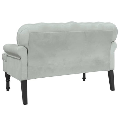 Bankstel – Banken – Sofa – Zitbank – Zithoek – Lichtgrijs – Velvet Stof – Duurzaam Houten Frame – 119,5x64,5x75 cm