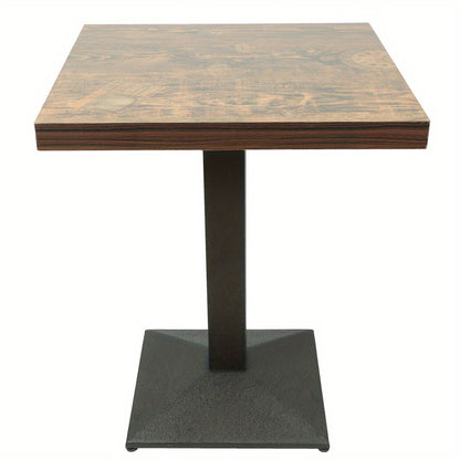 Eettafel – Tafel – Bijzettafel – Werktafel – Vierkante Tafel – Houtkleur – Enkele Poot – Compact 60x60x75 cm