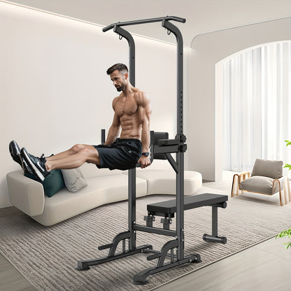 Power Tower – Thuisfitnessapparaat – Krachttrainer – Fitnessstation – Workoutstation – Verstelbare Pull-Up Bar – Maximaal 200 Kg Belastbaar