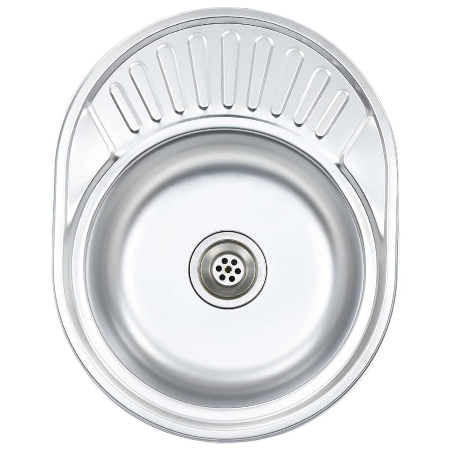 Inbouwspoelbak – Keukenspoelbak – Spoelbak – Gootsteen – Vaatwasbak – Roestvrij Staal – Ovaal Design – Ingebouwde Zeef En Sifon – Onderhoudsvriendelijk